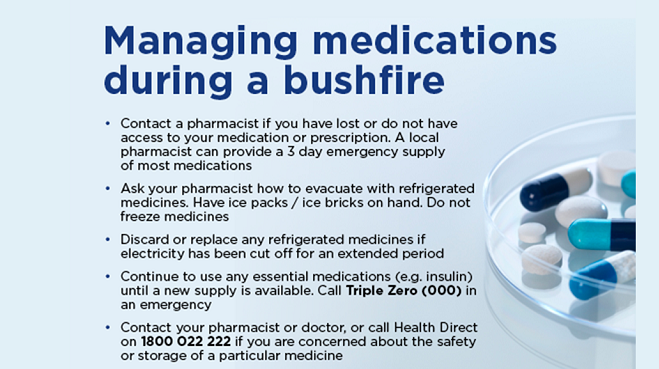 Bushfires: managing your medications 